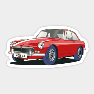 MGB GT Vintage Car in Flame Red Sticker